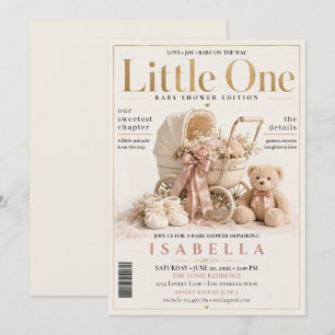 Elegante Zeitschrift-Cover-Baby-Party Einladung
