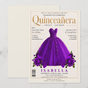 Elegante Zeitschrift-Cover Quinceanera-Einladung Einladung