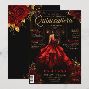 Elegante Zeitschrift-Cover Quinceanera-Einladung Einladung