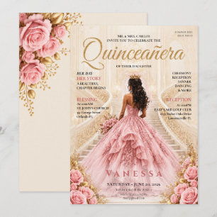 Elegante Zeitschrift-Cover Quinceanera-Einladung Einladung
