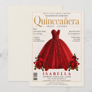 Elegante Zeitschrift-Cover Quinceanera-Einladung Einladung