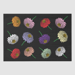 Elegante Zinnia-Blume zeichnete kundenspezifisch Seidenpapier