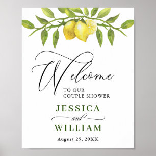 Elegante Zitronen Grünpflanzen WELCOME COUPLE SHOW Poster