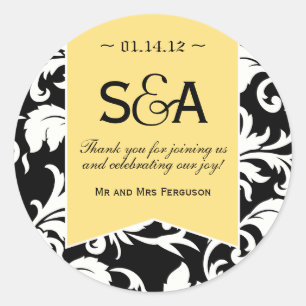 Elegante zitronengelbe runder aufkleber