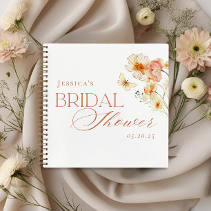 Elegante Zitrus-Blumen-Brautparty-Gast Notizbuch