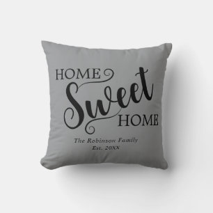 Elegante Zuhause Sweet Zuhause Housewarming Grau Kissen