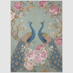 Elegante Zwei-Pfauen-Decoupage-Tissue-Papier Seidenpapier
