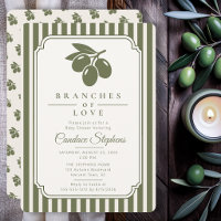 Elegante Zweige der Liebe Oliven-Baby-Party
