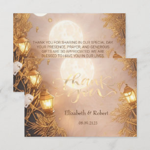 Elegante Zweige Rustikale Laterne Dankeskarte