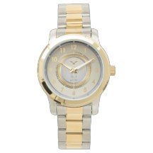Elegante Zweiton-Armbanduhr aus Gold und Silber Me