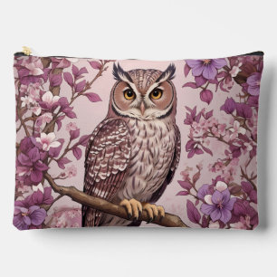 Elegante Zwergohreule Lila Blüten Zubehörtasche