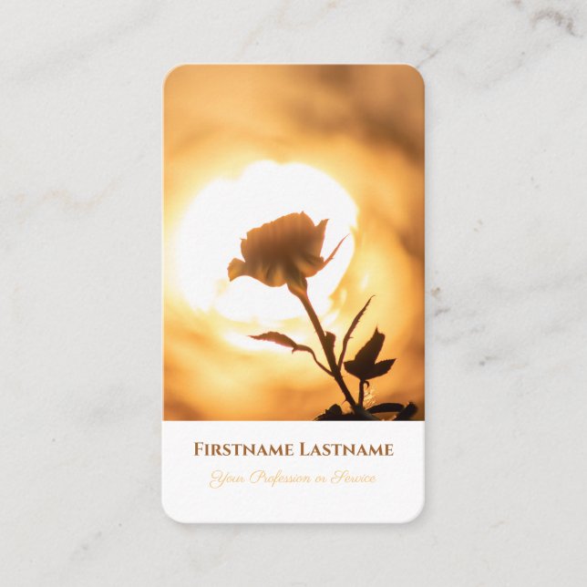 Eleganter 100% natürlicher Bio goldener Rose Visitenkarte (Vorderseite)
