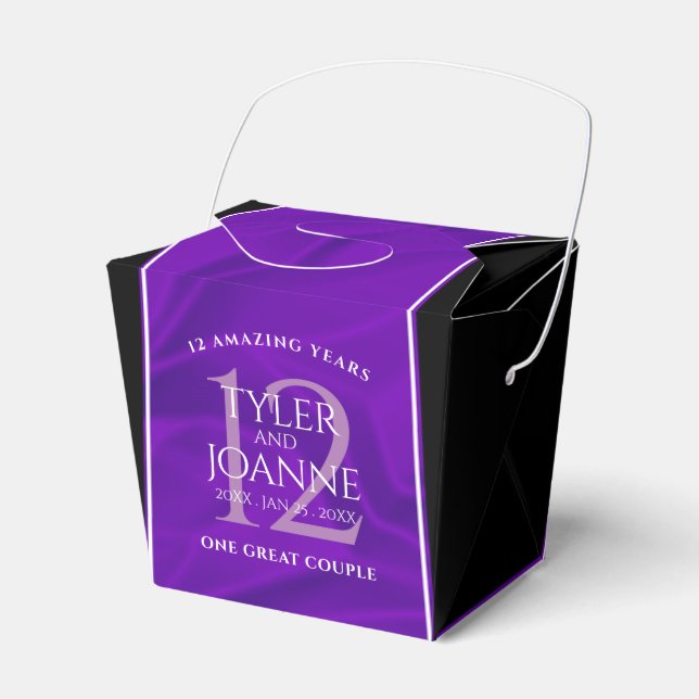 Eleganter 12. Silk Wedding Jubiläum Geschenkschachtel (Vorderseite)