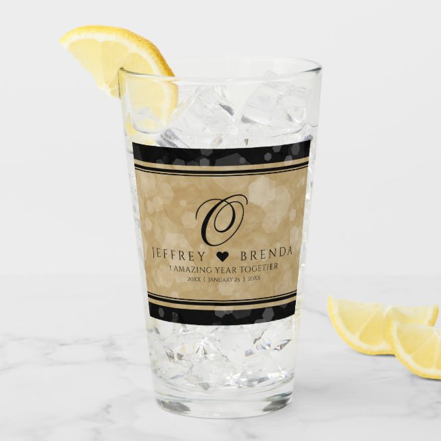 Eleganter 1. Jahrestag der Hochzeit Glas (Vorderseite Ice)