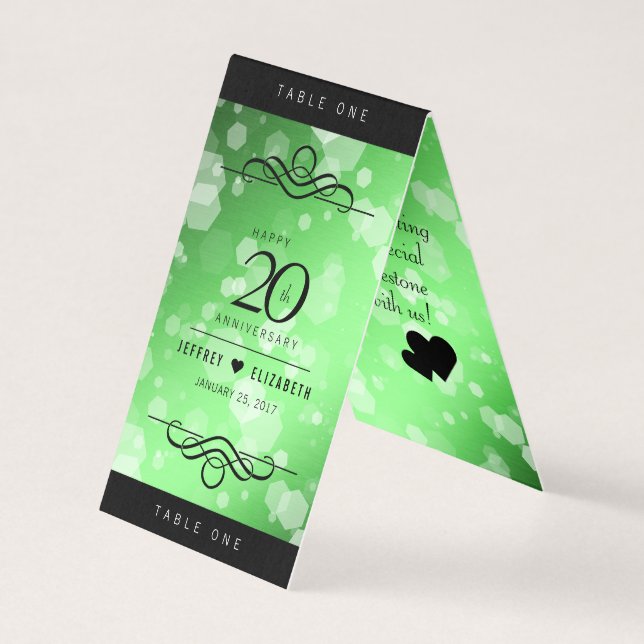 Eleganter 20. Smaragdgrüner Hochzeitstag (Vorderseite)