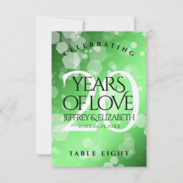 Eleganter 20. Smaragdgrüner Hochzeitstag Dankeskarte