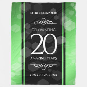 Eleganter 20. Smaragdgrüner Hochzeitstag Fleecedecke