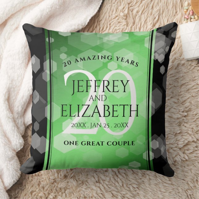 Eleganter 20. Smaragdgrüner Hochzeitstag Kissen (Decke)