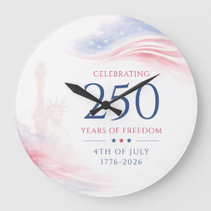 Eleganter 250. amerikanischer Unabhängigkeitstag 4 Große Wanduhr