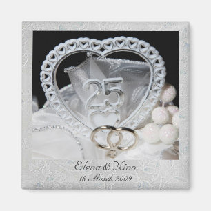 Eleganter 25. Hochzeitstag-Magnet Magnet