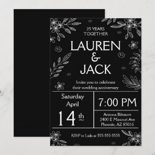 Eleganter 25. Silver-Jubiläum Einladung