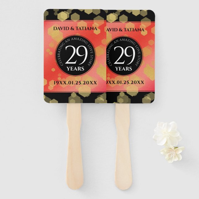Eleganter 29. Garnet Hochzeitstag Fächer (Vorne und Hinten)