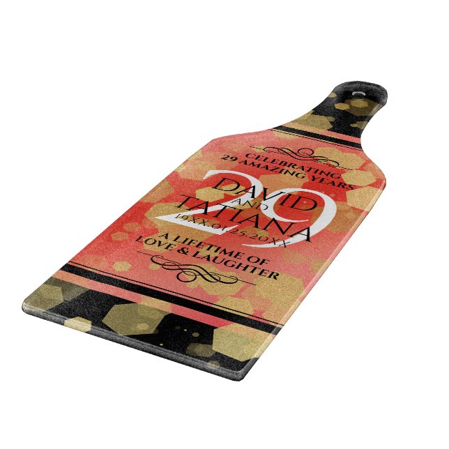 Eleganter 29. Garnet Hochzeitstag Schneidebrett (Ecke)