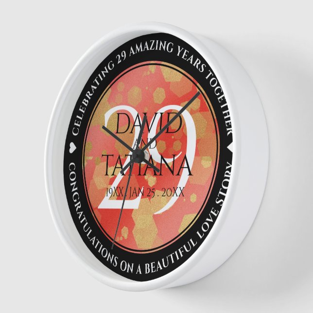 Eleganter 29. Garnet Hochzeitstag Uhr (Winkel)