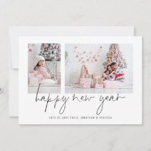 Eleganter 2-Foto-Frohes-Neujahr-2027-Kalender Feiertagskarte