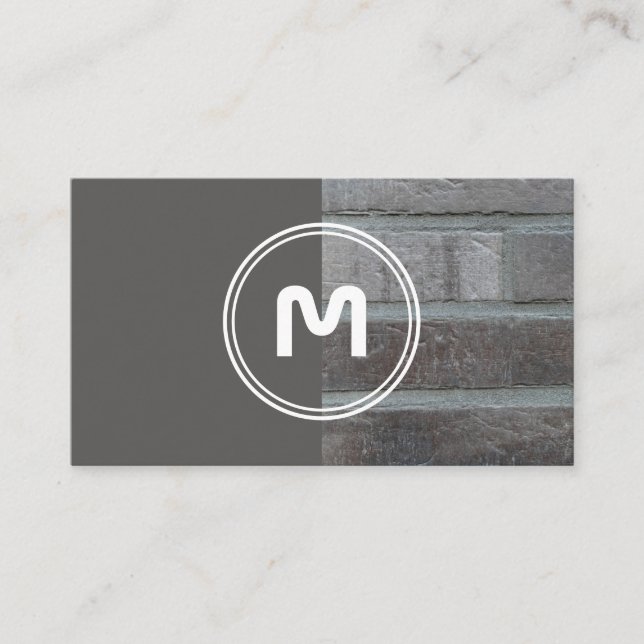 Eleganter 2-Ton aus grauem Mauerwerk Visitenkarte (Vorderseite)