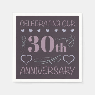 Eleganter 30. Geburtstag der Hochzeit Lila Serviette