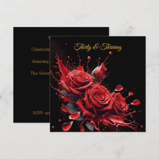 Eleganter 30. Geburtstag - Rose in Bloom Einladung