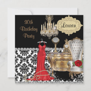 Eleganter 30. GEBURTSTAG VINTAGE BLING Einladung
