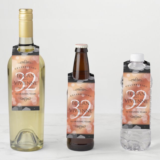 Eleganter 32. Geburtstag der Bronze Flaschenanhänger (Beispiel)
