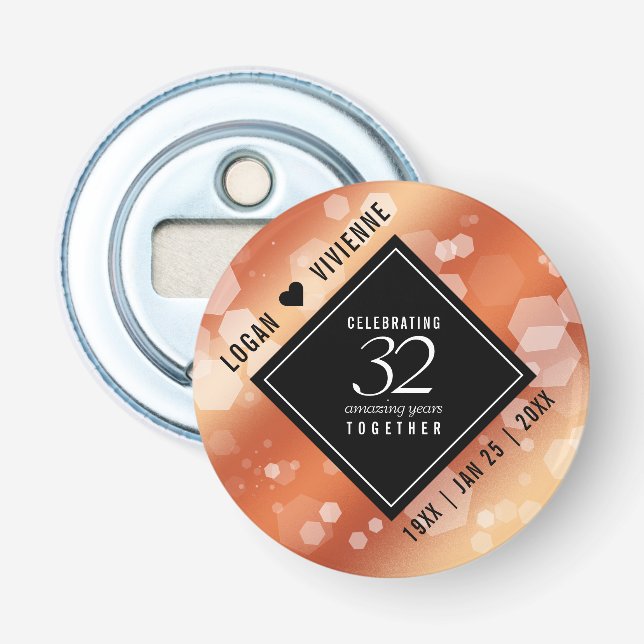 Eleganter 32. Geburtstag der Bronze Flaschenöffner (Vorderseite)