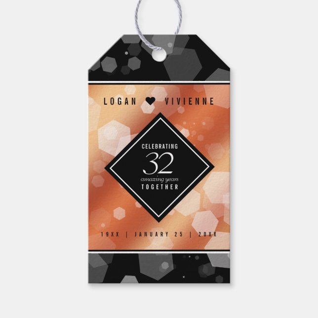 Eleganter 32. Geburtstag der Bronze Geschenkanhänger (Vorderseite)