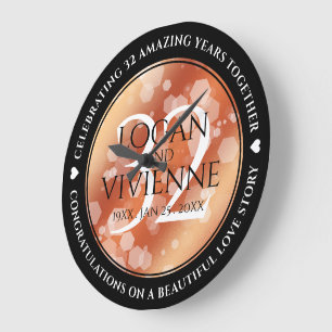 Eleganter 32. Geburtstag der Bronze Große Wanduhr