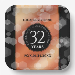 Eleganter 32. Geburtstag der Bronze Pappteller