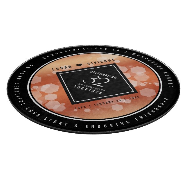 Eleganter 32. Geburtstag der Bronze Schneidebrett (Ecke)