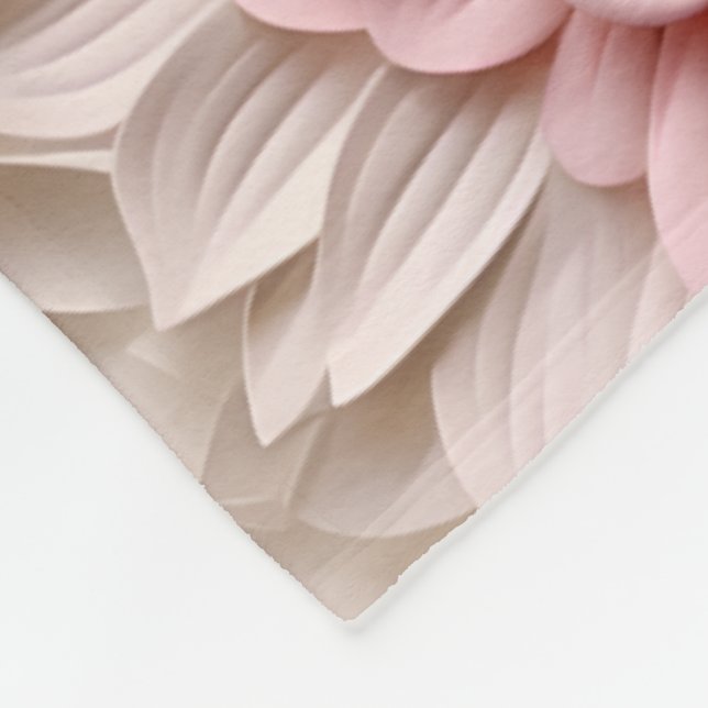 Eleganter 3D-Stil Floral Relief Pink Fleecedecke (Ecke)