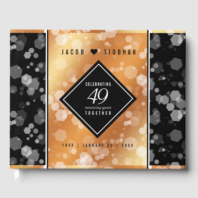 Eleganter 49. Geburtstag der Kupferhochzeit Gästebuch (Vorderseite)