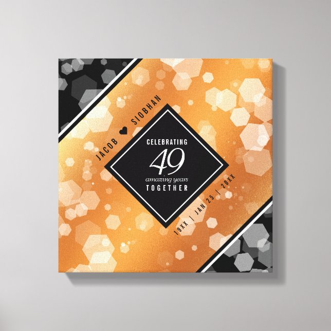 Eleganter 49. Geburtstag der Kupferhochzeit Leinwanddruck (Vorderseite)