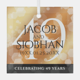 Eleganter 49. Geburtstag der Kupferhochzeit Ornament Aus Glas