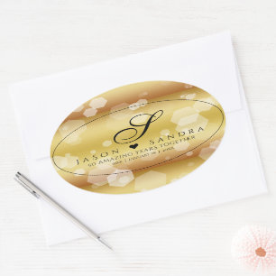 Eleganter 50. Geburtstag der Goldenen Hochzeit Ovaler Aufkleber