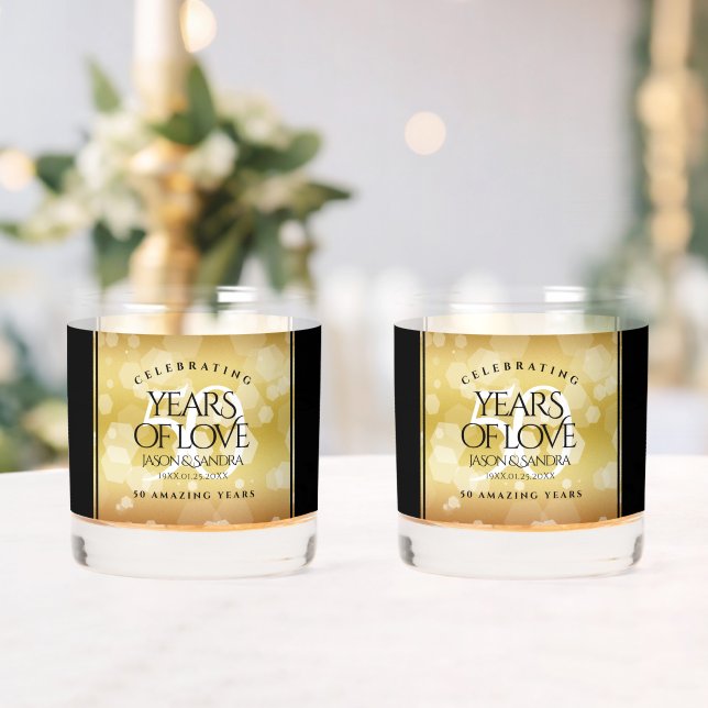 Eleganter 50. Geburtstag der Goldenen Hochzeit Whiskyglas (Insitu (Hochzeit))