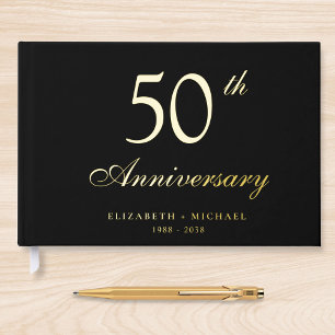 Eleganter 50. Hochzeitstag Gästebuch