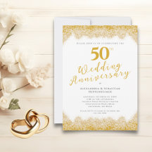 Eleganter 50. Hochzeitstag Imitats Gold Glitzer