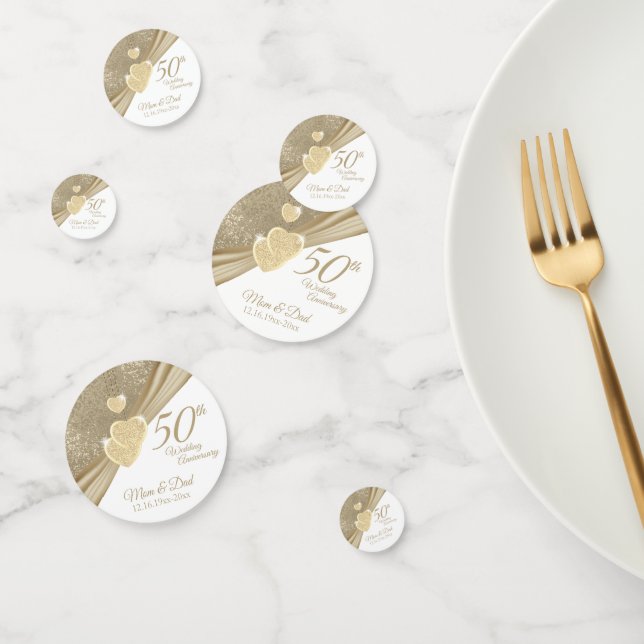 Eleganter 50. Hochzeitstag Konfetti (Gruppe)