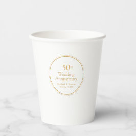 Eleganter 50. Hochzeitstag Pappbecher