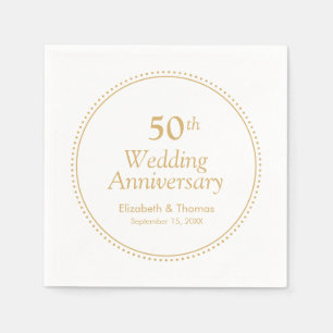 Eleganter 50. Hochzeitstag Serviette